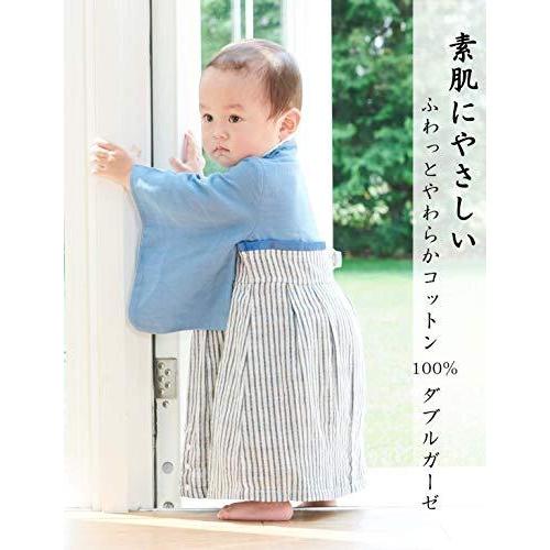 ディズニープリンセスのベビーグッズも大集合 和服 ロンパース 男の子 ベビー 袴 Mommy Sweet スウィートマミー ダブルガーゼ 50 70 ブルー ストライプ 着物 セレモニードレス Cooesan Com