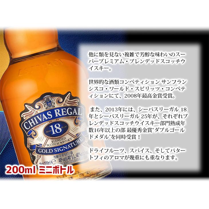 ミニボトル シーバスリーガル 18年 200ml ブレンデッド ウイスキー 40