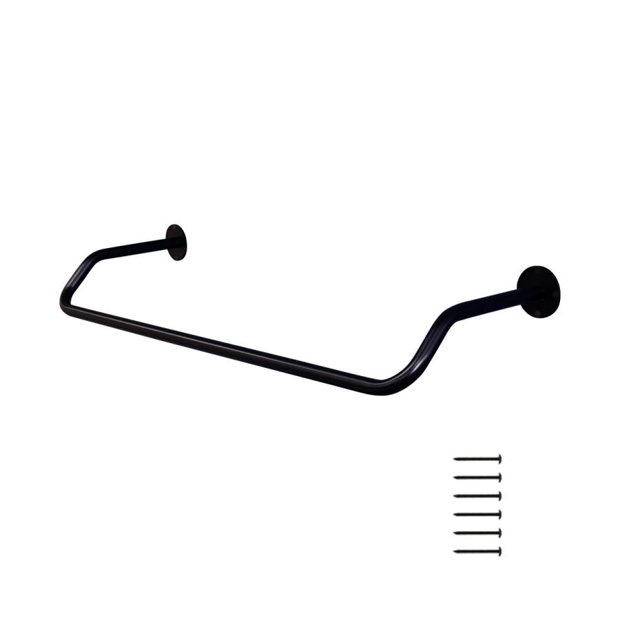 アイアンバー 物干し 90cm 壁付け くの字型 ハンガーバー ハンガー