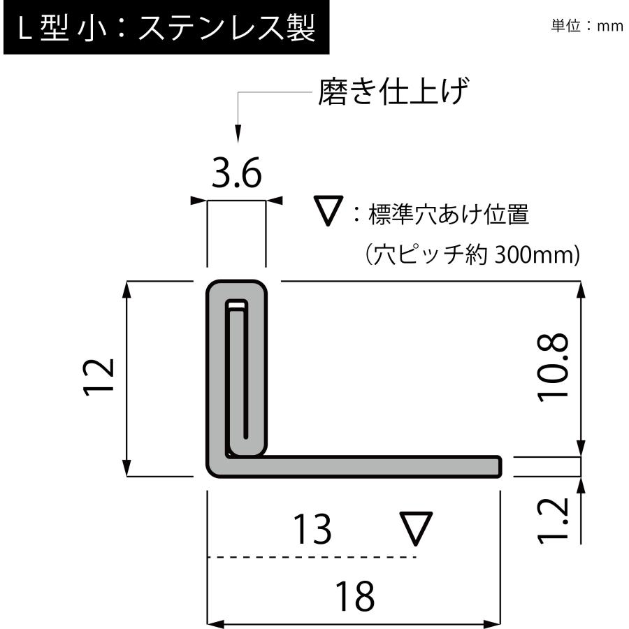 床見切り材 ステンレス 12×3.6×1000 L型 メーカー直送 現場入不可 納期4〜7営業日後発送(メーカー欠品の場合2週間) 20 ...
