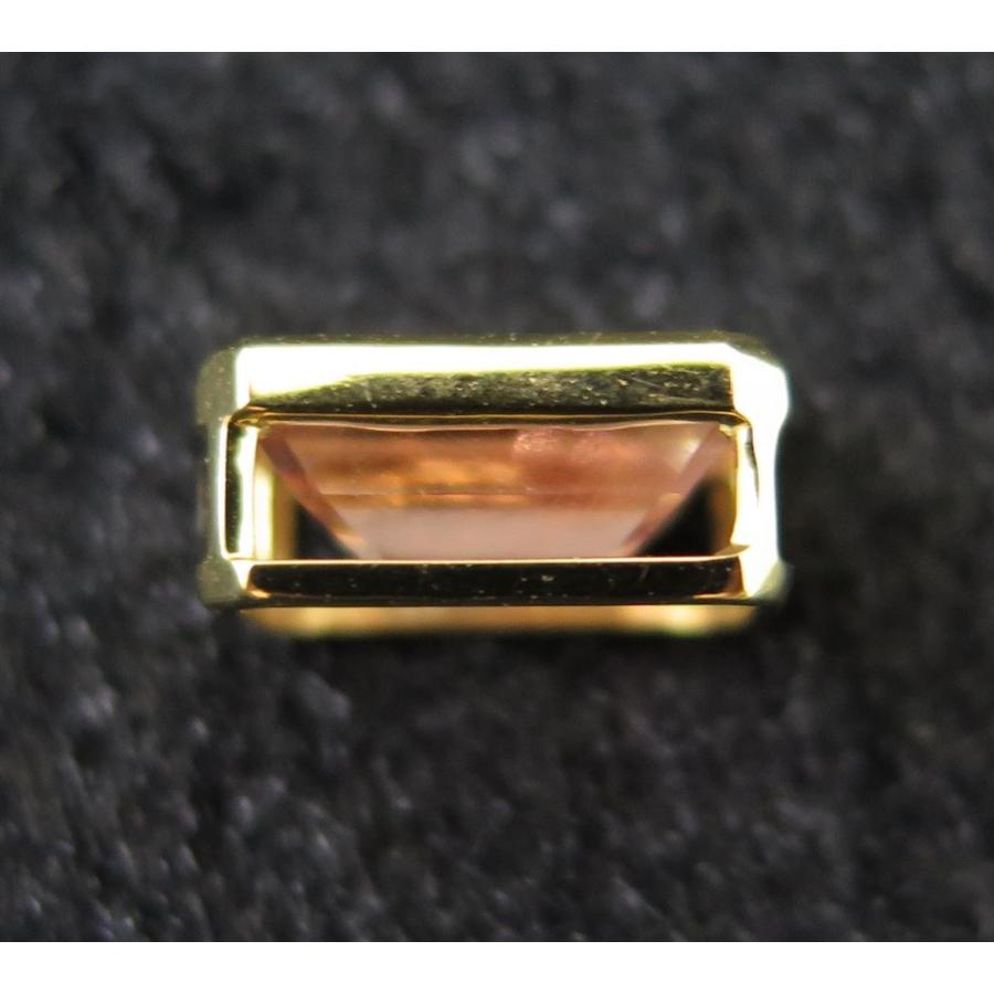 オレゴンサンストーン 8.8mmエメラルドカット ペンダントトップ K18YG