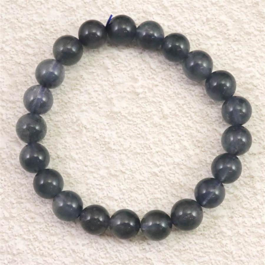 インディゴライトトルマリン　ブレスレット（9mm） インディゴライト （ブルー トルマリン 入り 水晶） 9mm玉ブレスレット