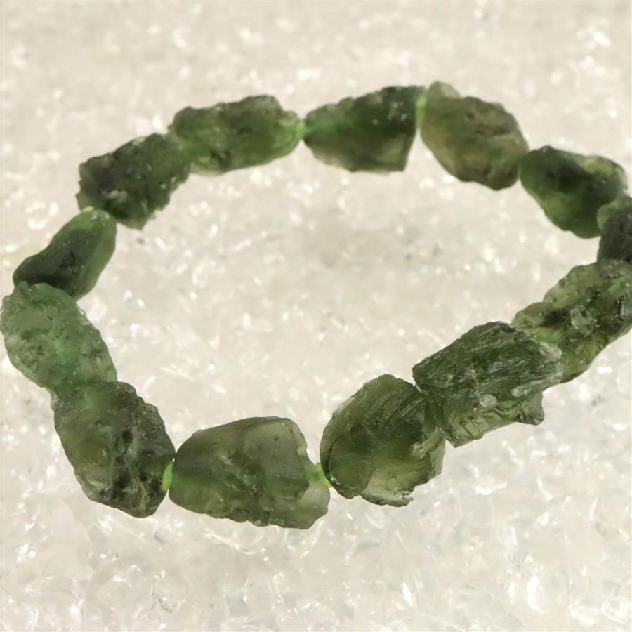 【更に値引】モルダバイト ブレスレット【鑑別書付】¥180000→¥115000 モルダバイト 原石 ブレスレット 鑑別書付 25.7g 【榎本通商