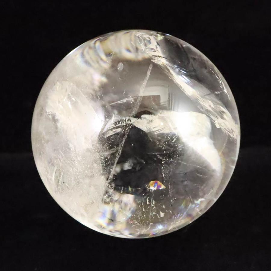 ブラジル産 天然水晶 70mmスフィア 丸玉 レインボー アイリスクォーツ