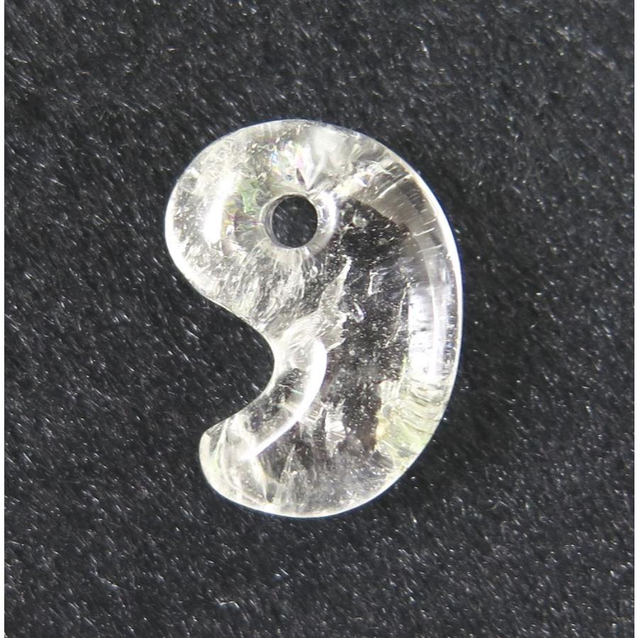 山梨県 黒平鉱山産水晶 19mm勾玉 2.88g ディレクトリーカード付