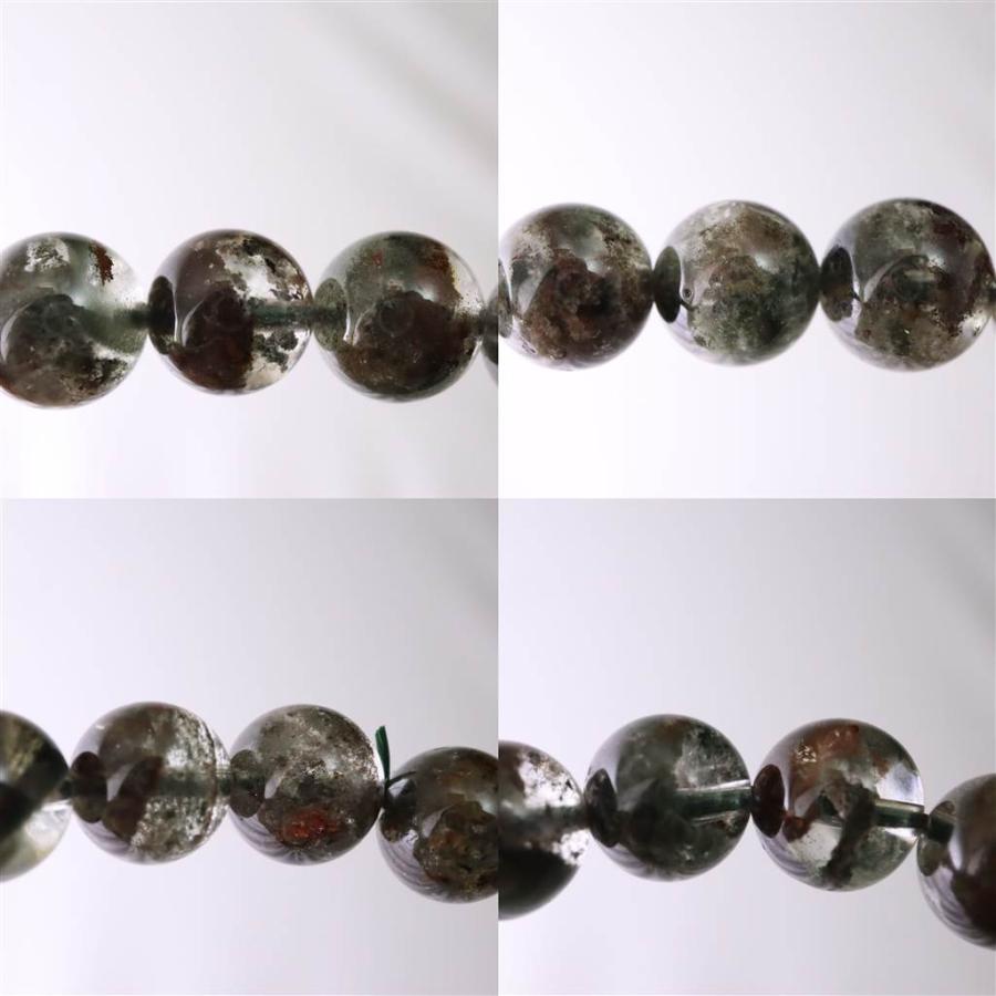 レッドグリーン ガーデンクォーツ 8.5mm玉ブレスレット 20.4g 【榎本
