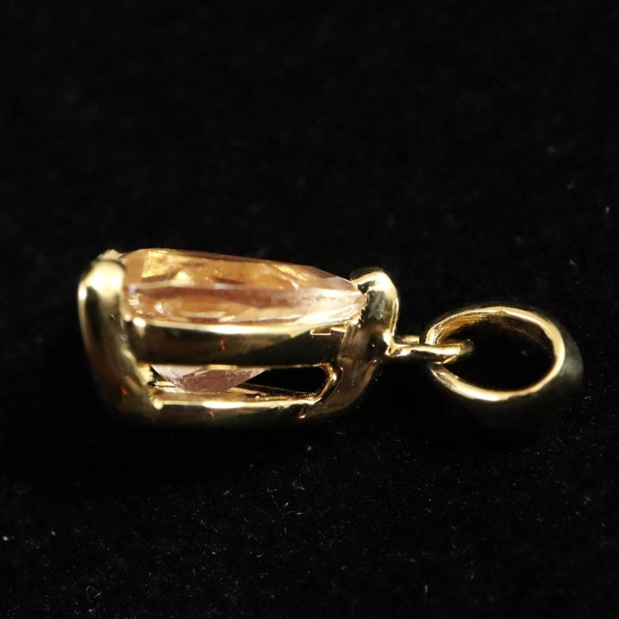 専用✳︎オレゴンサンストーンペンダントトップ オレゴンサンストーン 7mmペアシェイプ ペンダントトップ K18YG 0.72g