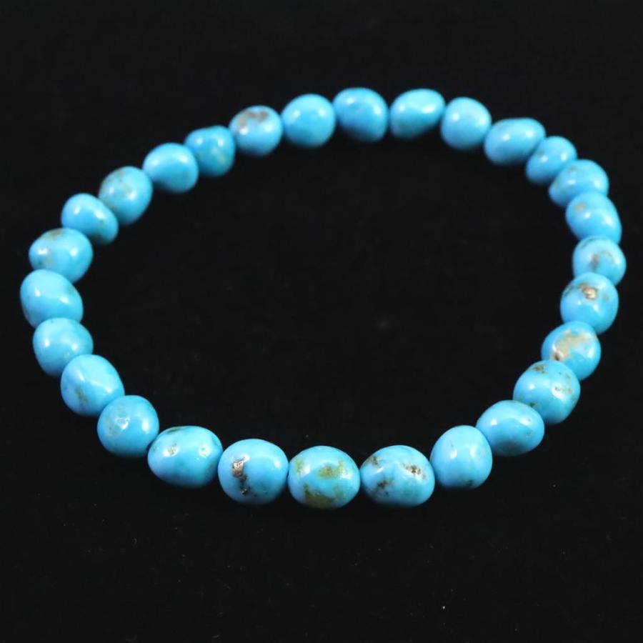 クリスマスセール‼️純pt スリーピングビューティートルコ石ブレスレット スリーピングビューティ鉱山産ターコイズ タンブル ブレスレット 8.8g
