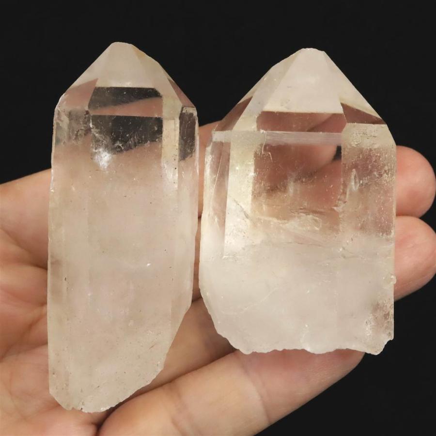 ブラジル トマスゴンサガ産 水晶 原石 2本セット 129g 【榎本通商24146