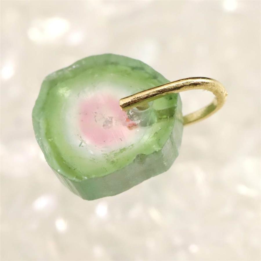 ウォーターメロントルマリン ペンダントトップ K18YG 0.73g 【榎本通商