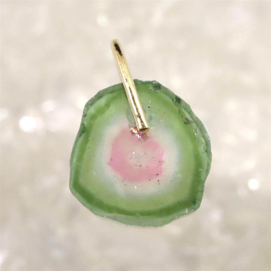 ウォーターメロントルマリン ペンダントトップ K18YG 0.73g 【榎本通商