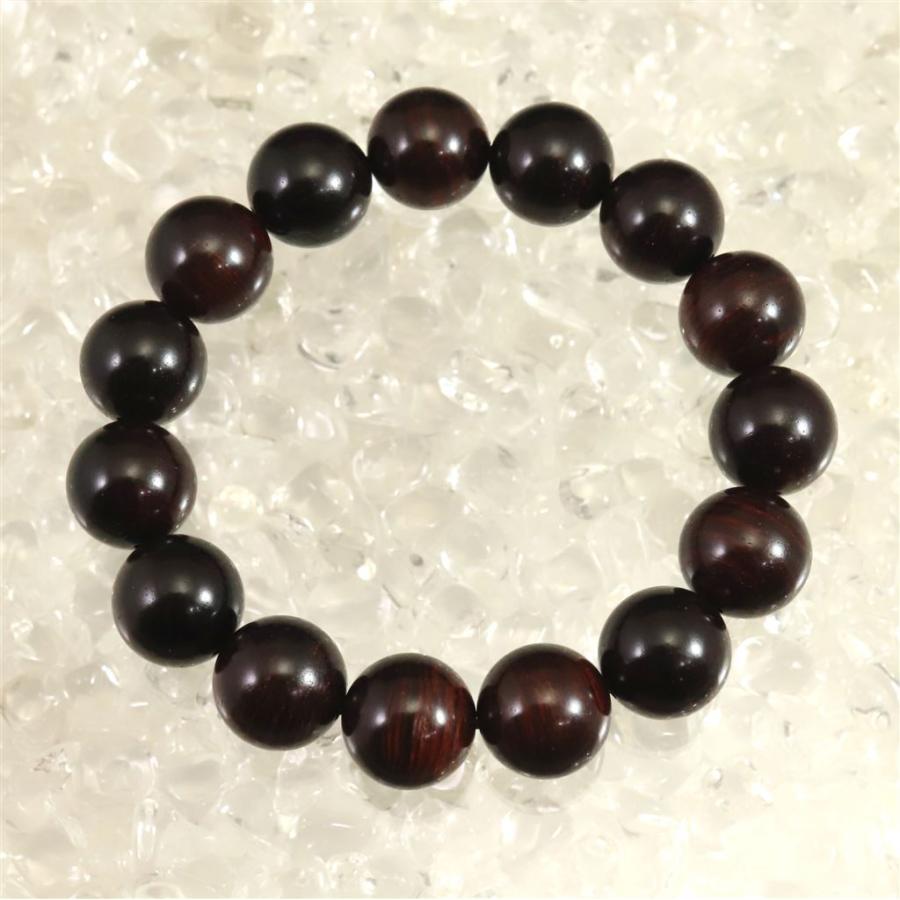 紫花梨 かりん ウッドビーズ 木玉 15mm玉ブレスレット 証明書付き 33.5  