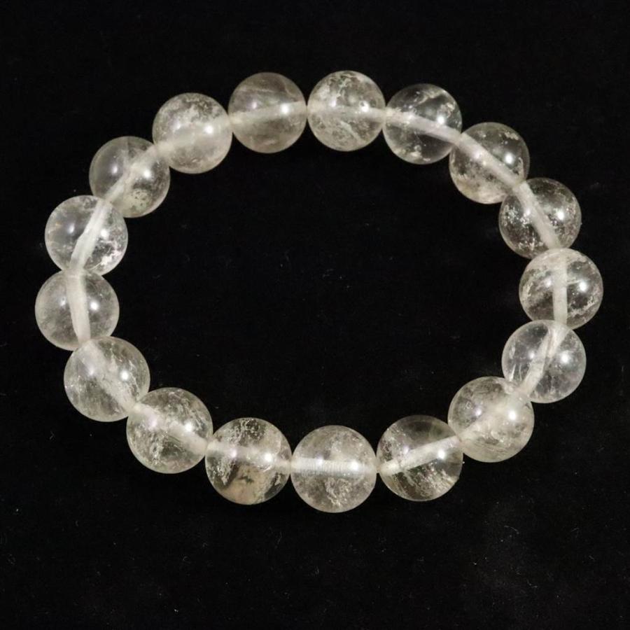 特注制作　夢幻品質　奇跡のオーカーヴィーナスルチルザギマウンテンクォーツのブレス ザギマウンテンクォーツ クリア 12mm玉ブレスレット 証明書付 41.7g