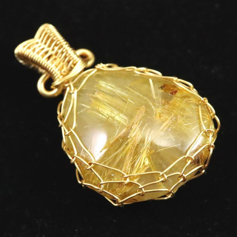 ゴールドルチルクォーツ ワイヤー ペンダントトップ 5.6g 【榎本通商