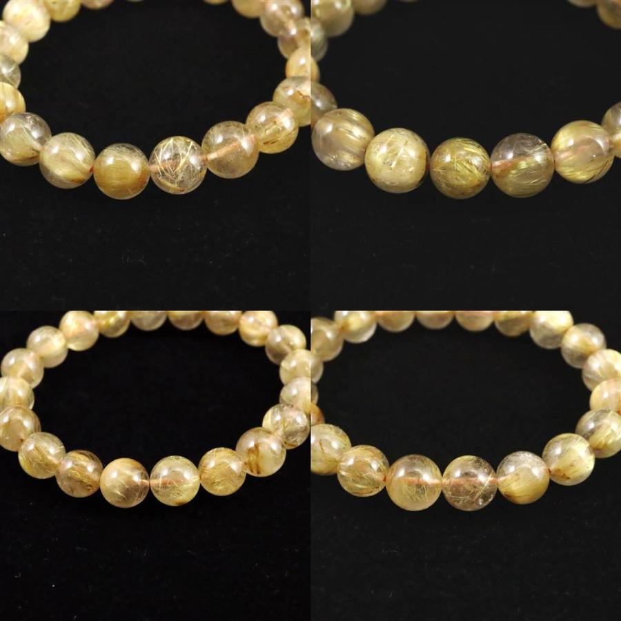 ゴールドルチルクォーツ 3A 9mm玉ブレスレット 24.2g 【榎本通商29509