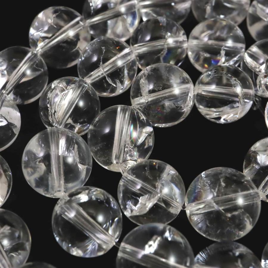 ヒマラヤ水晶 アイリスクォーツ 12ミリ玉 一連 現品 83.1g 【榎本通商