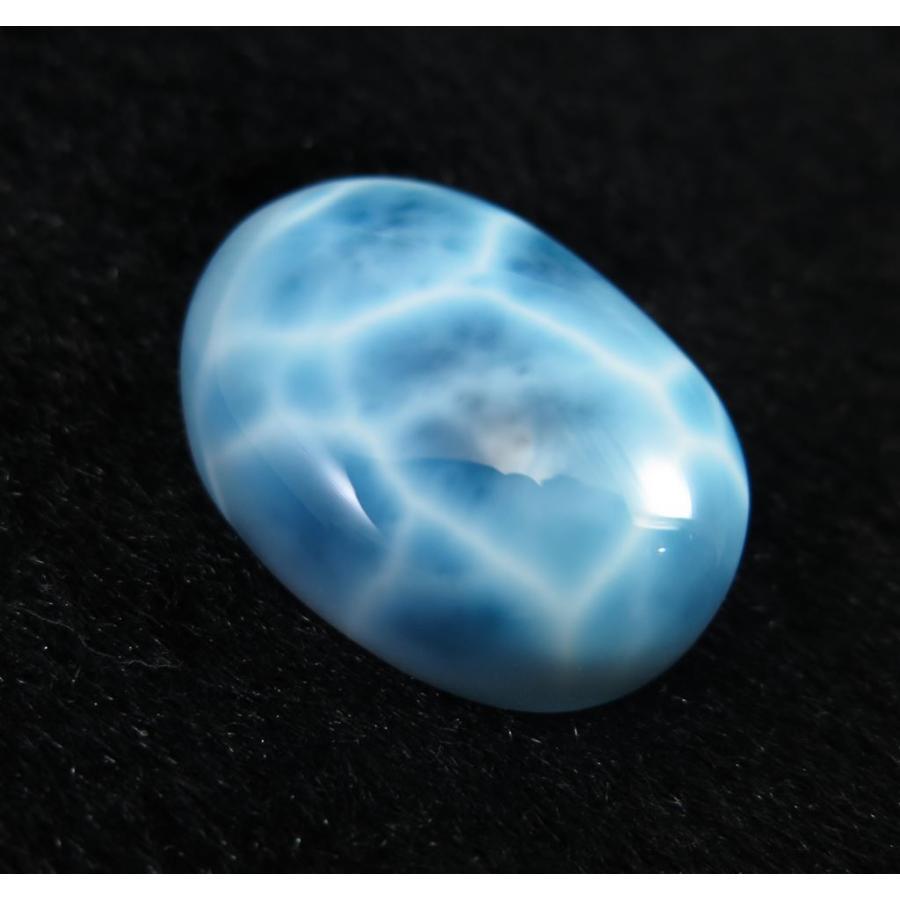 ラリマー  24mmオーバル カボション ルース (SA) 鑑別書付　40.53ct 【榎本通商33337】の画像