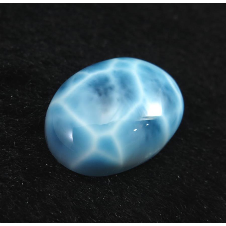 ラリマー  24mmオーバル カボション ルース (SA) 鑑別書付　40.53ct 【榎本通商33337】の画像