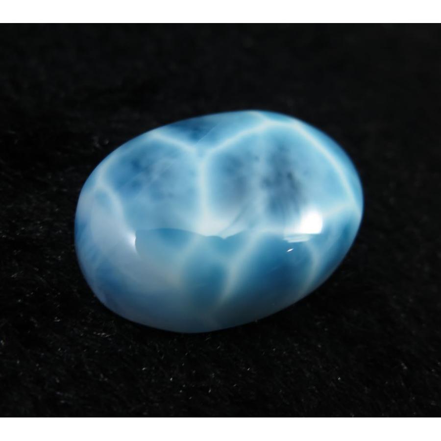 ラリマー  24mmオーバル カボション ルース (SA) 鑑別書付　40.53ct 【榎本通商33337】の画像