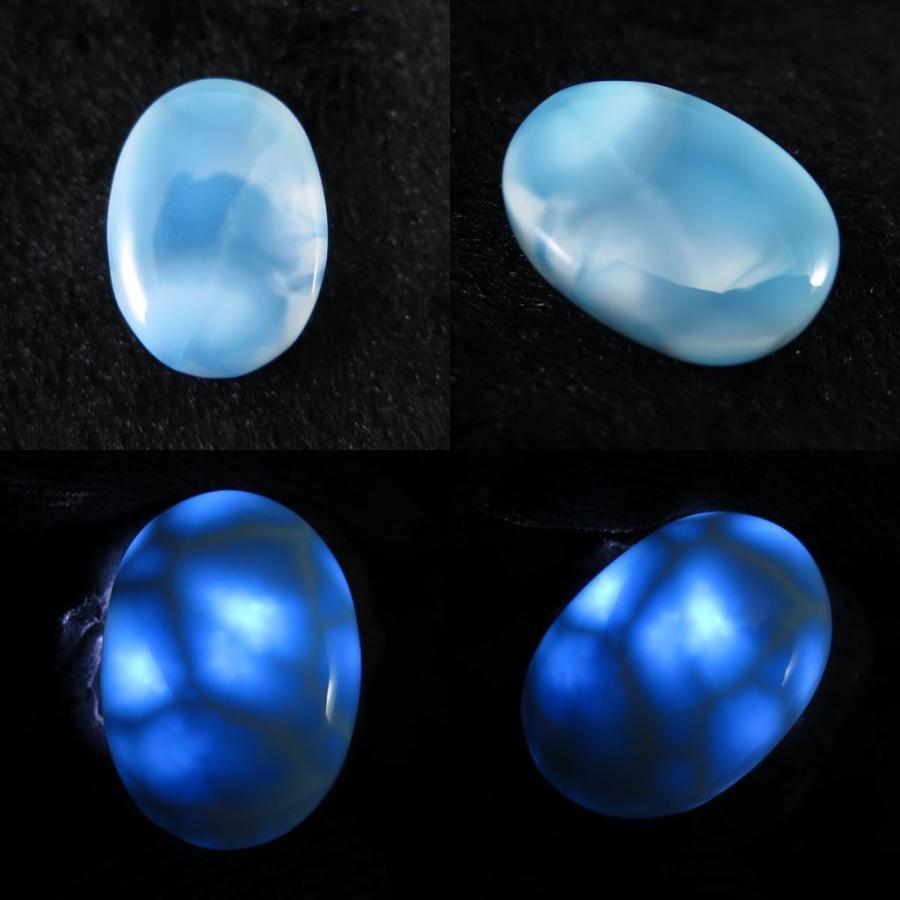 ラリマー  24mmオーバル カボション ルース (SA) 鑑別書付　40.53ct 【榎本通商33337】の画像