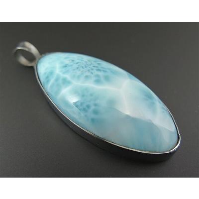 天然石☆ハイグレード！高品質！ラリマーオーバル型ペンダントトップ☆ネックレス付き ラリマー オーバル型 ペンダント【336782a】 : 榎本通商 - 通販
