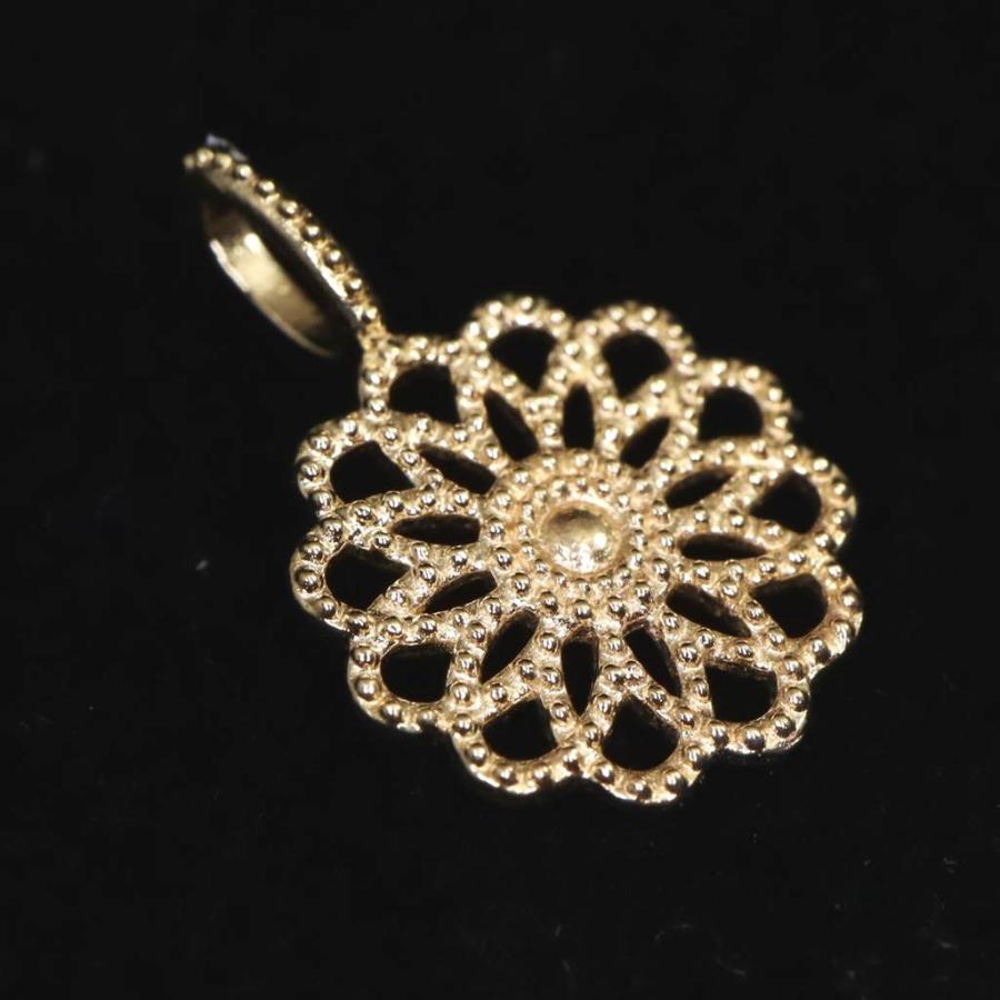 8mmフラワーモチーフ チャーム 10金イエローゴールド 現品 【榎本通商