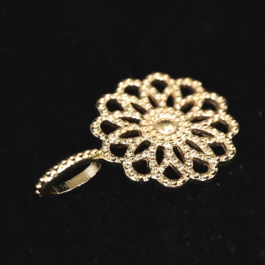 8mmフラワーモチーフ チャーム 10金イエローゴールド 現品 【榎本通商