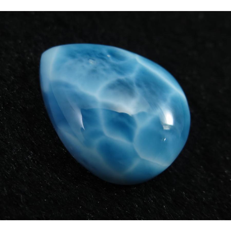 ラリマー  26mmペアシェイプ カボション ルース (SA) 鑑別書付　43.58ct 【榎本通商38186】の画像