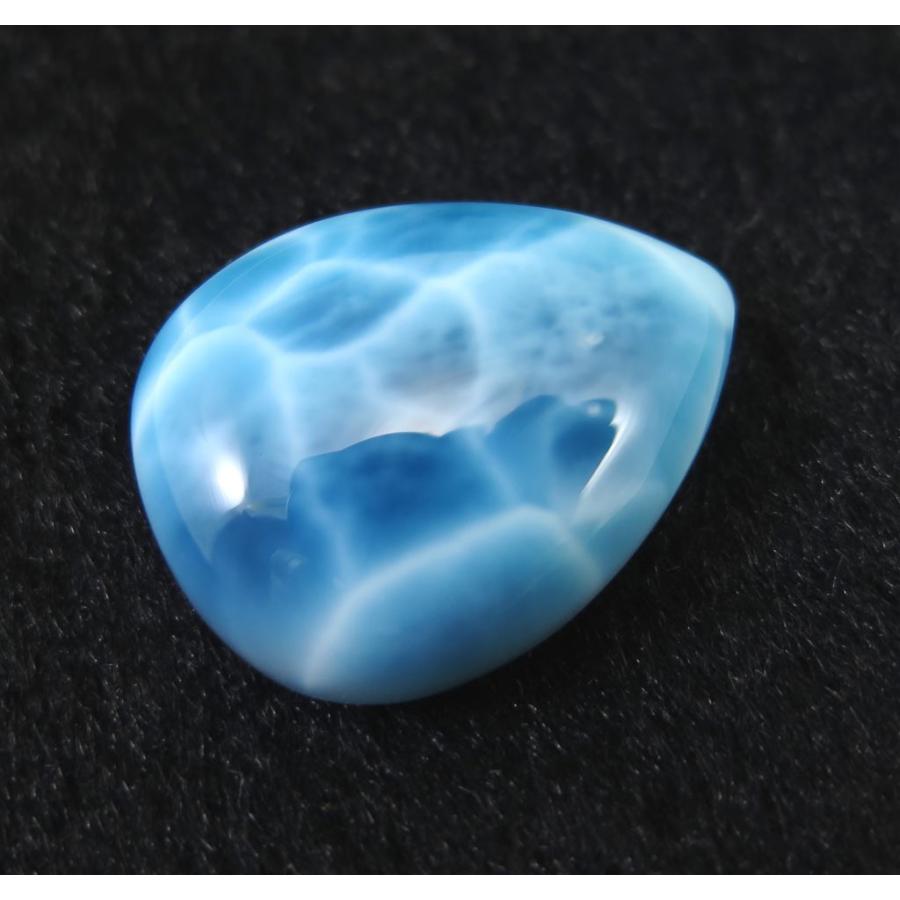 ラリマー  26mmペアシェイプ カボション ルース (SA) 鑑別書付　43.58ct 【榎本通商38186】の画像