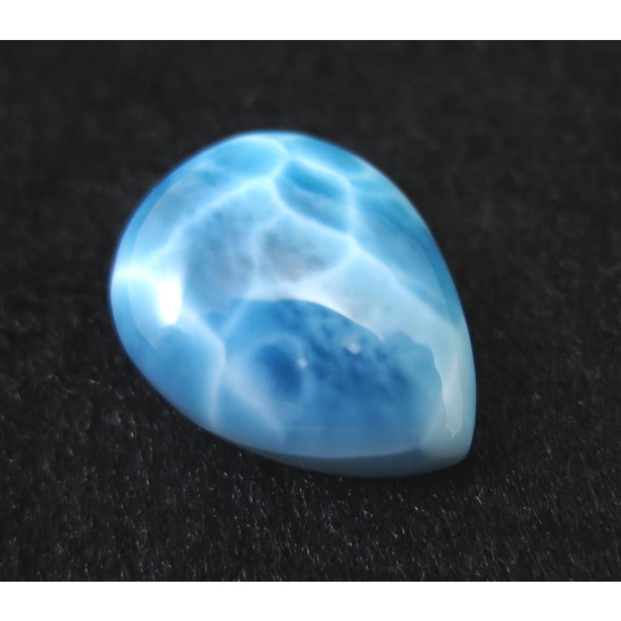 ラリマー  26mmペアシェイプ カボション ルース (SA) 鑑別書付　43.58ct 【榎本通商38186】の画像