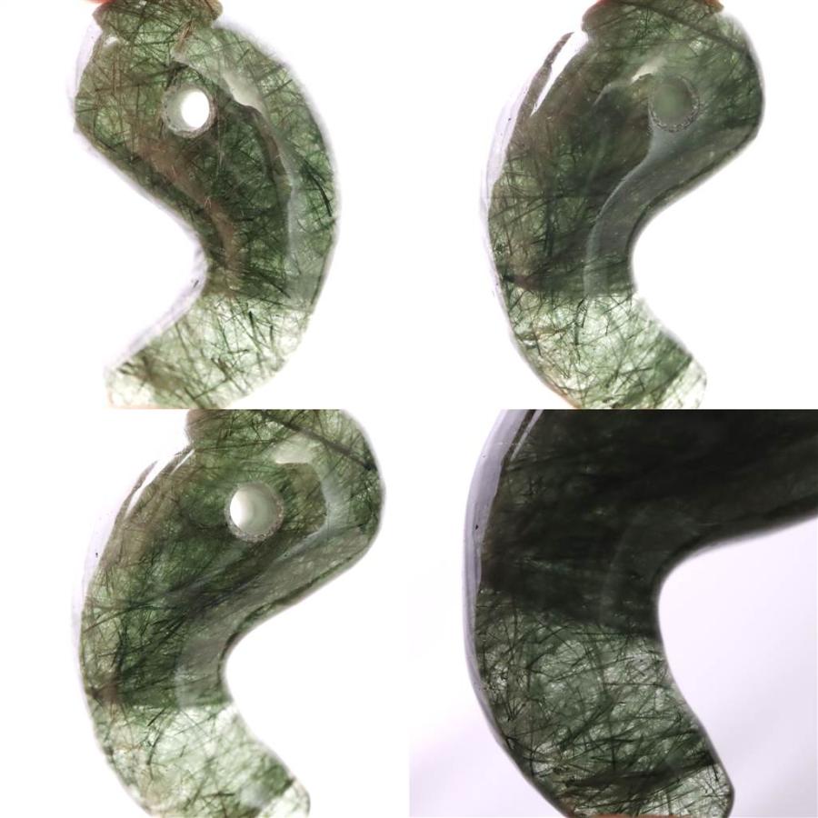 ヒマラヤ水晶 勾玉（ガネッシュヒマール産） ガネッシュヒマール産 ヒマラヤ水晶 クローライト入り 勾玉 9.60g