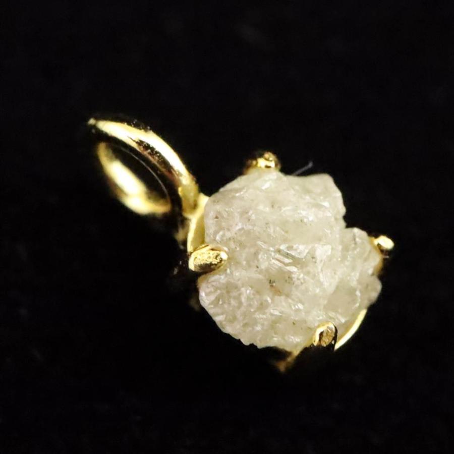 天然 グレー ダイヤモンド 原石 ペンダントトップ 0.26g 【榎本通商 