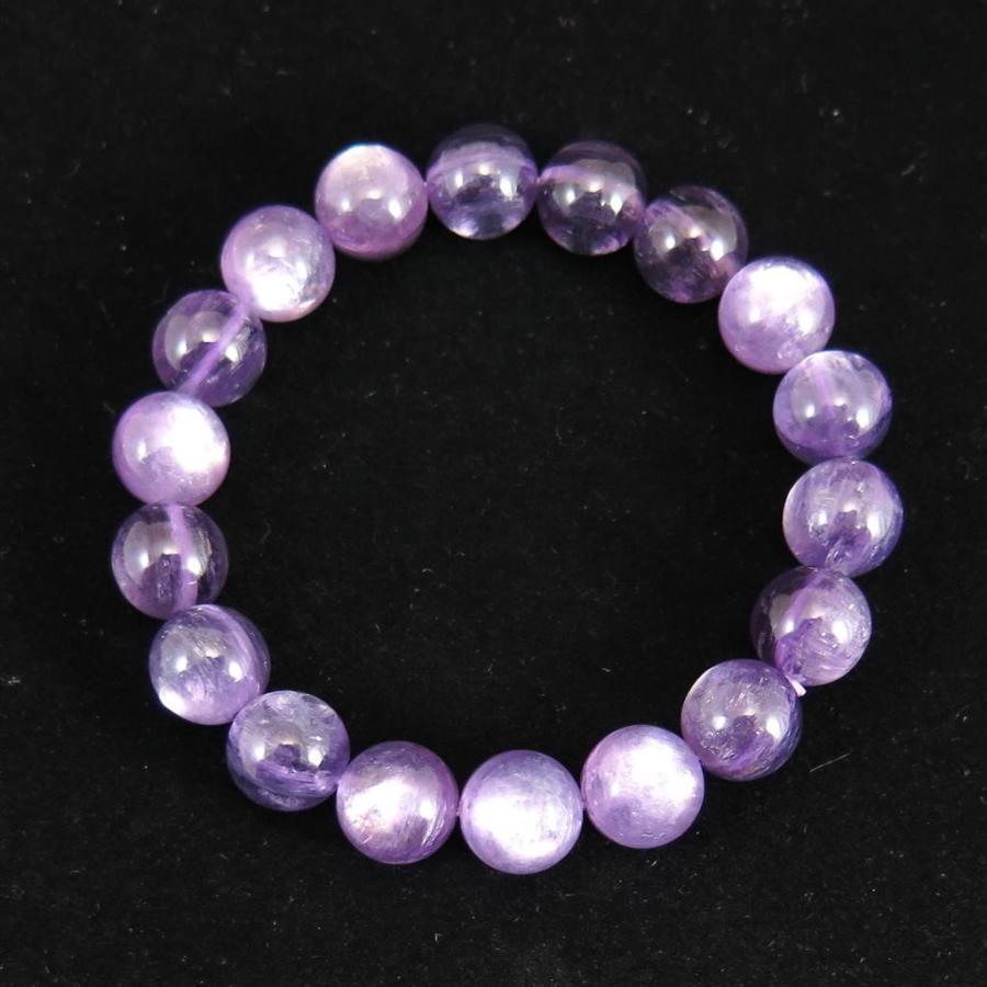 レピドライト パープルマイカ 11mm玉ブレスレット 35.5g 【榎本