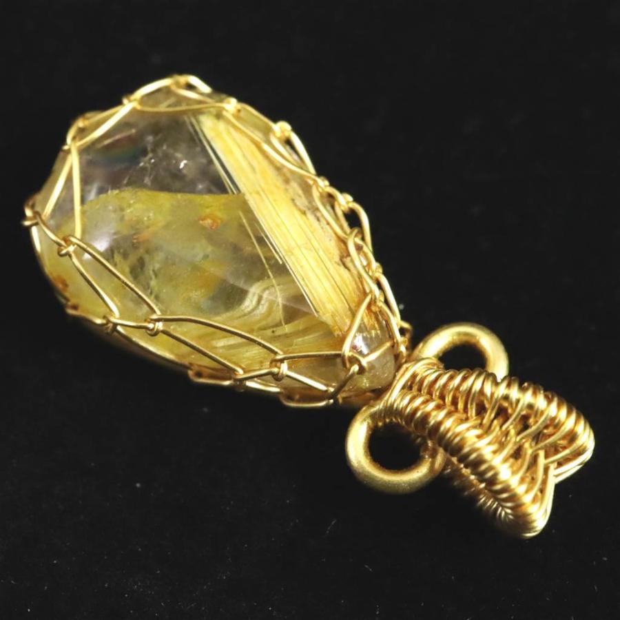 ゴールドルチルクォーツ ワイヤー ペンダントトップ 2.31g