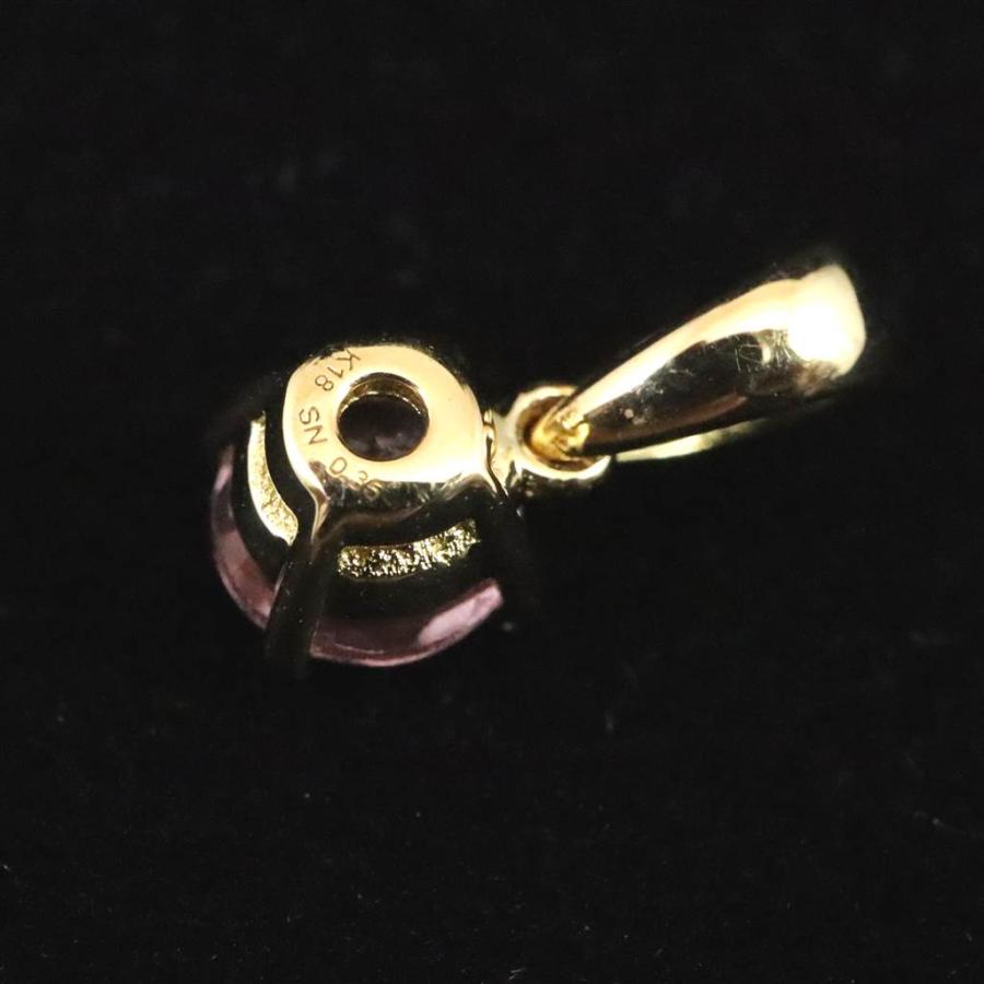 ピンクスピネル 4.5mm ラウンド ペンダントトップ K18YG 0.50g 【榎本 
