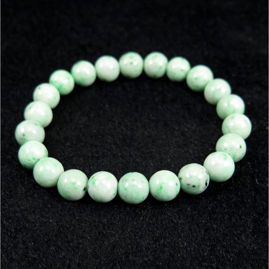 糸魚川翡翠 ヒスイ 薄緑 9mm玉ブレスレット AAA 証明書付 28.1g