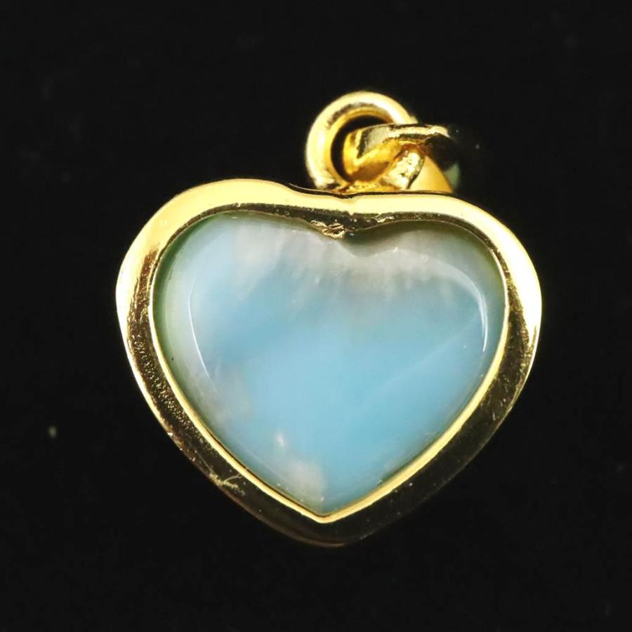 ラリマー 3A+ 10mmハート ペンダントトップ 2.9g 【榎本通商52560