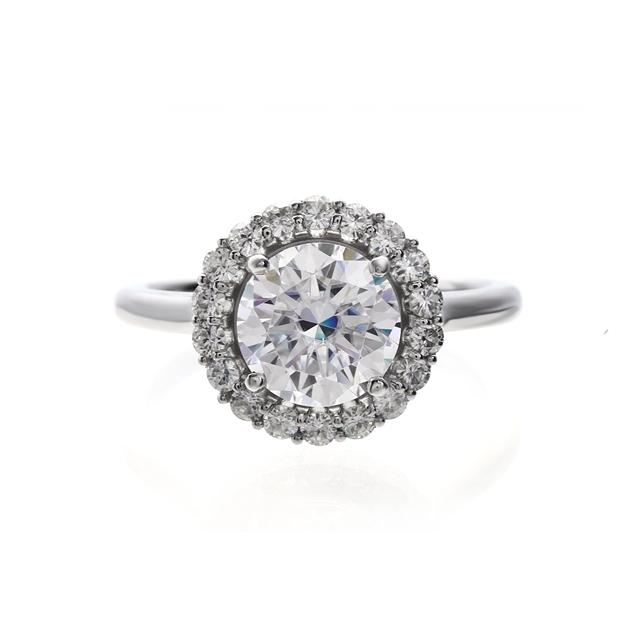 プラチナ ダイヤ1.9ct相当 モアサナイト Forever One ラウンド