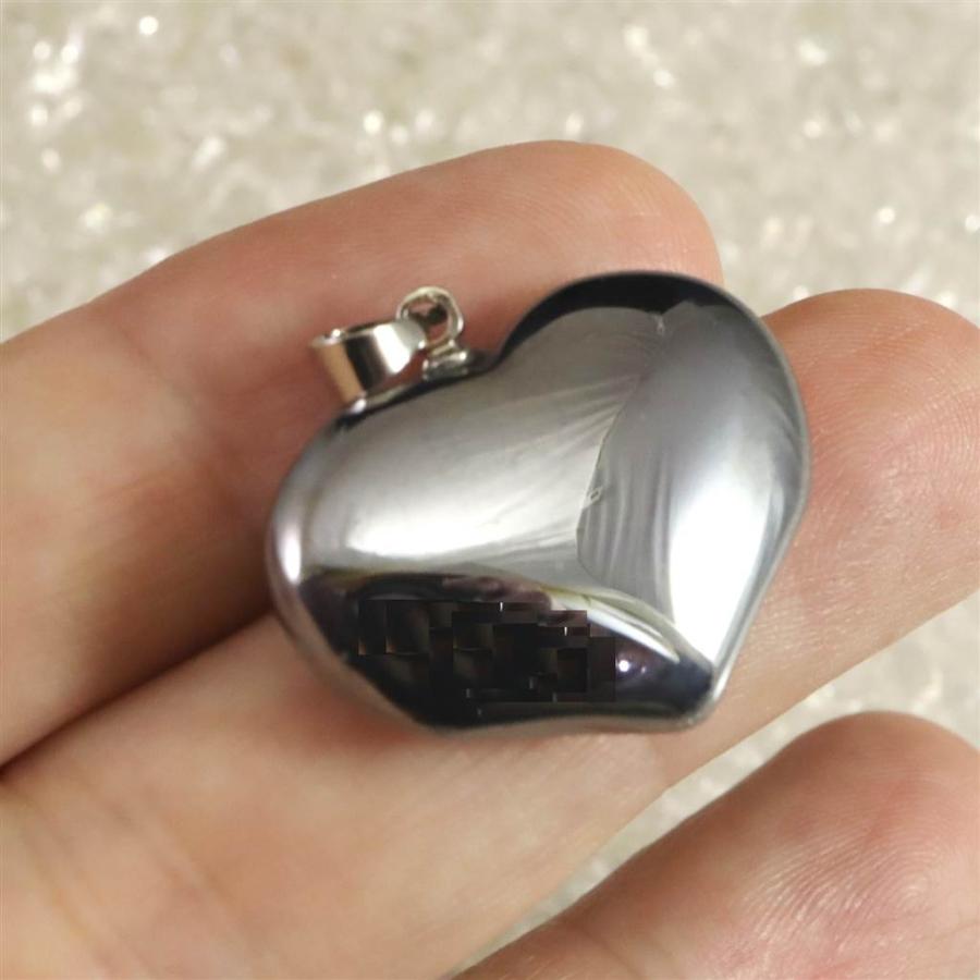 高純度 テラヘルツ鉱石 25X20mm ハート ペンダントトップ 【榎本通商