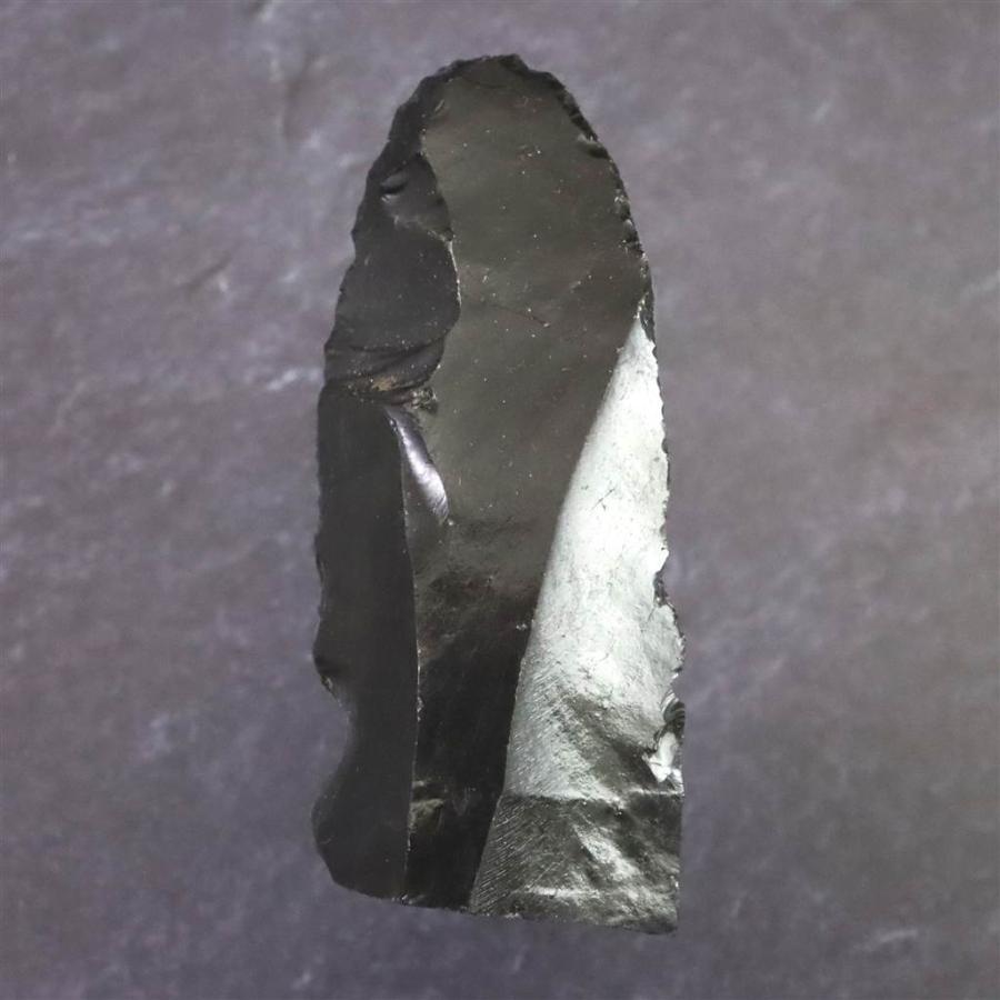 黒曜石 打製石器 57mm 後期旧石器時代 東北・北海道地域 14.6g 【榎本