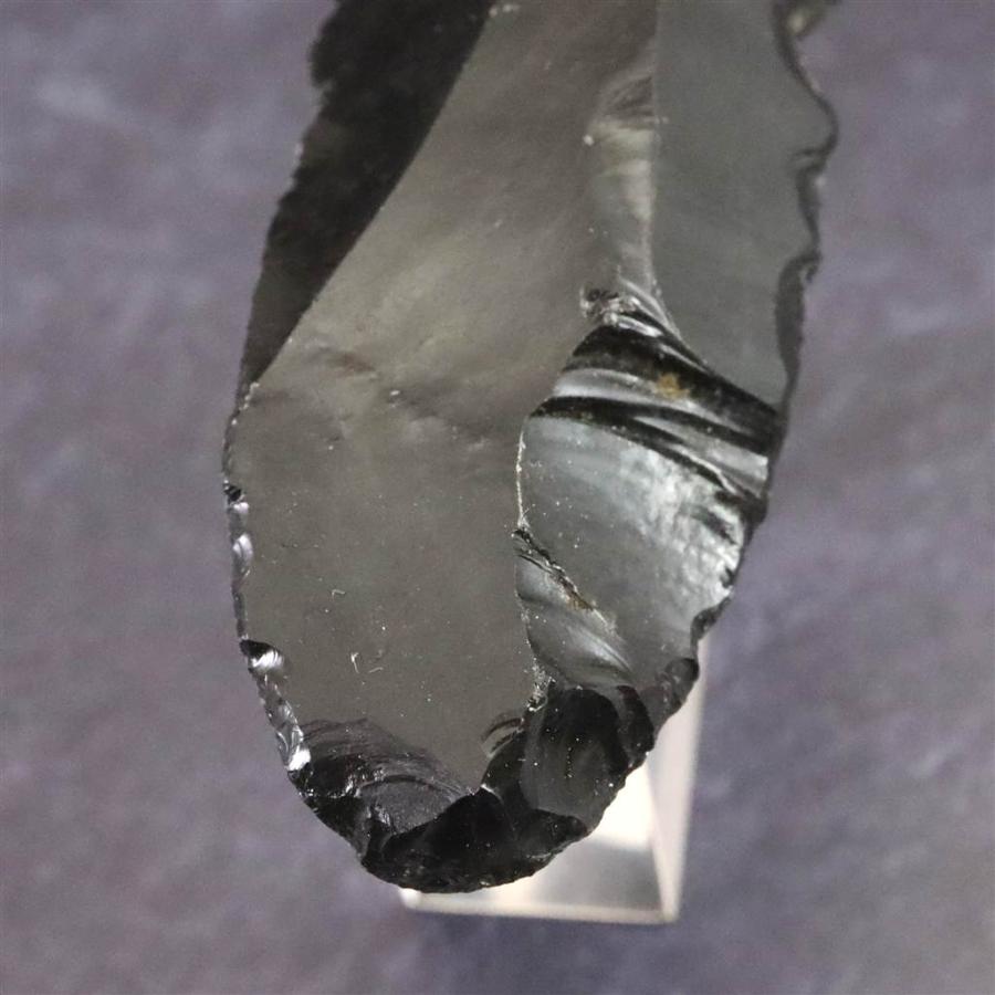黒曜石 打製石器 57mm 後期旧石器時代 東北・北海道地域 14.6g 【榎本