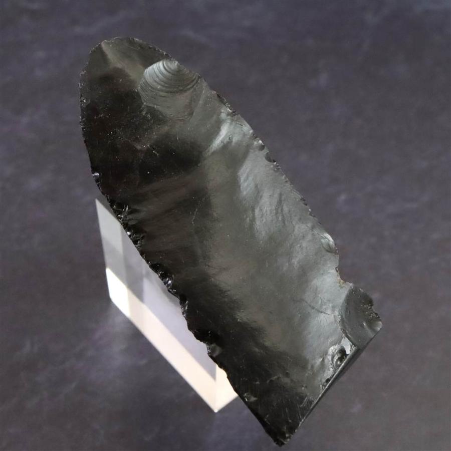 黒曜石 打製石器 57mm 後期旧石器時代 東北・北海道地域 14.6g 【榎本