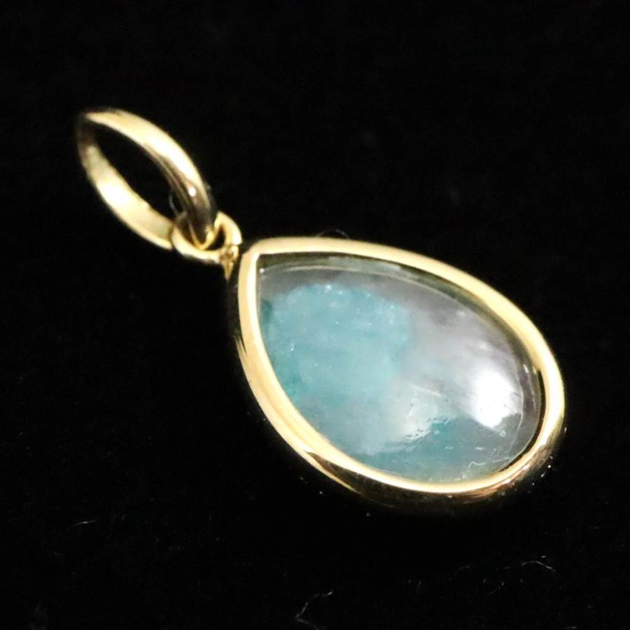 パライバトルマリンインクォーツ 10mmペアシェイプ ペンダントトップ