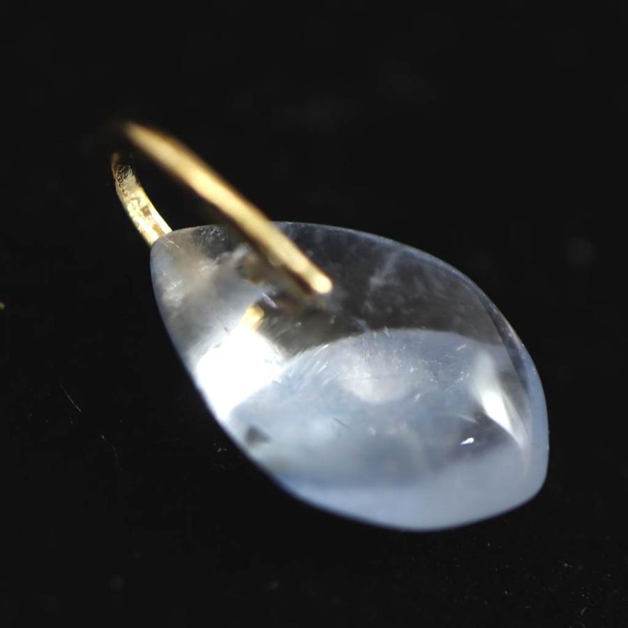 デュモルチェライトインクォーツ タンブル ペンダントトップ K18YG