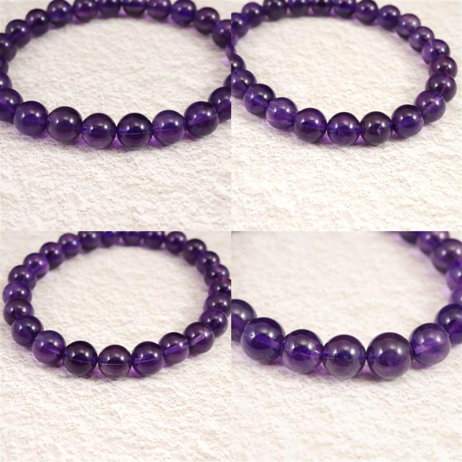 ウルグアイ産 アメジスト 7.5m玉ブレスレット 14.9g 【榎本通商68136