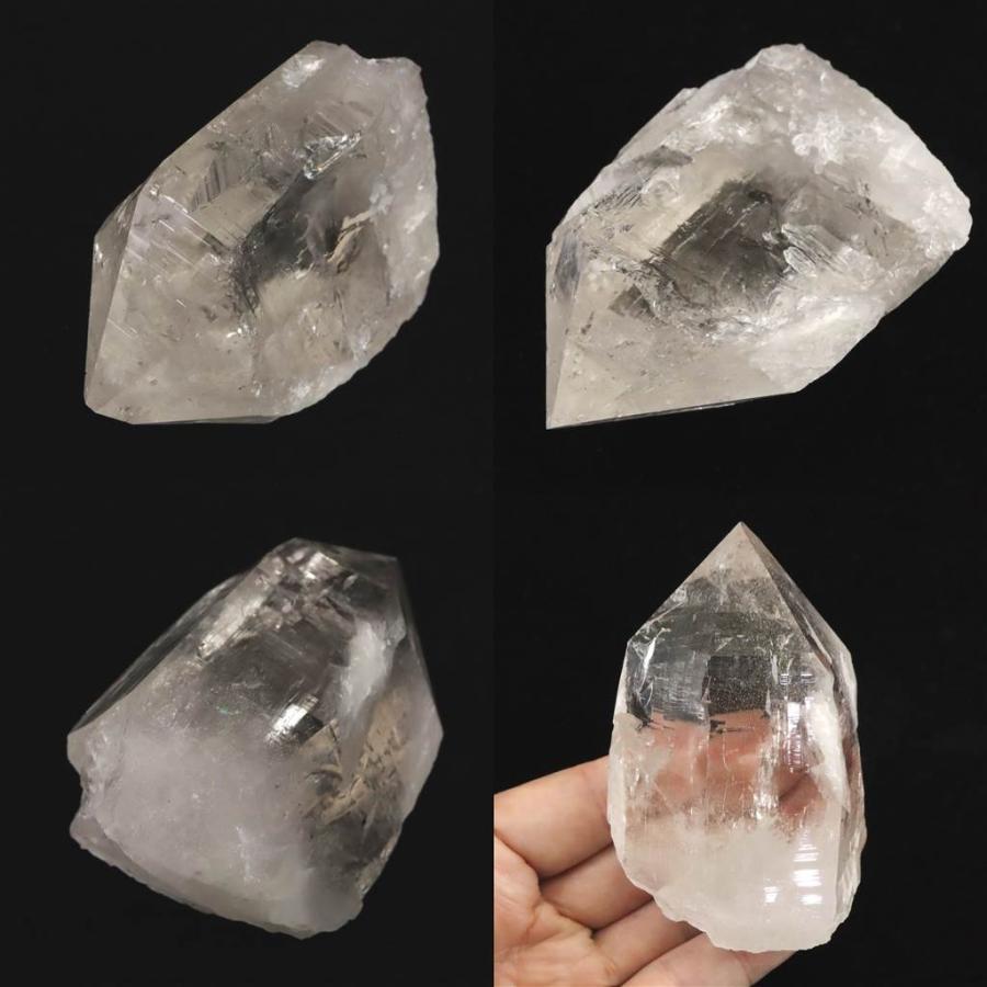 ネパール ヒマラヤ山脈 アンナプルナ産 水晶 原石 水入り レコードキーパー レインボー 244.8g 【榎本通商69114】の画像