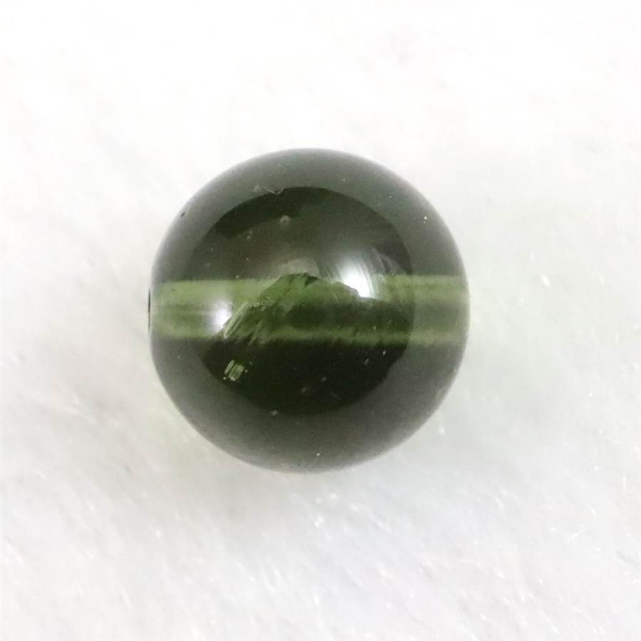 モルダバイトビーズ 8mm （1粒・現物） 鑑別済 3.66ct 【榎本通商 