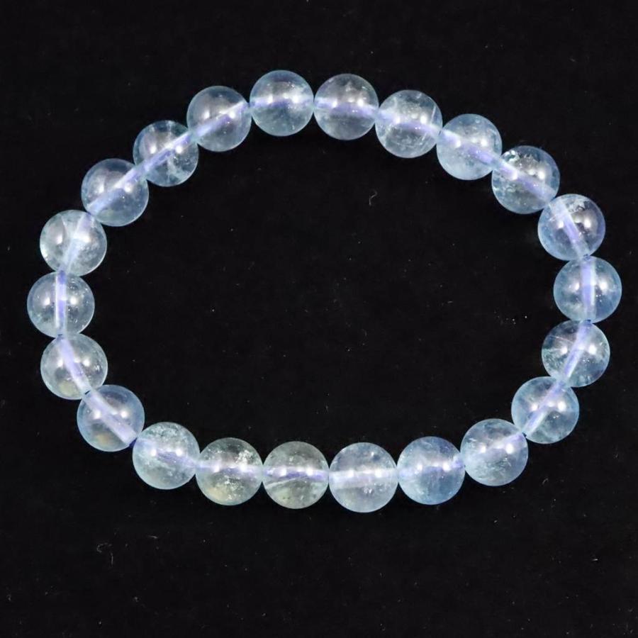 ブラジル産 アクアマリン AA+グレード 8.5mm玉ブレスレット 19.9g