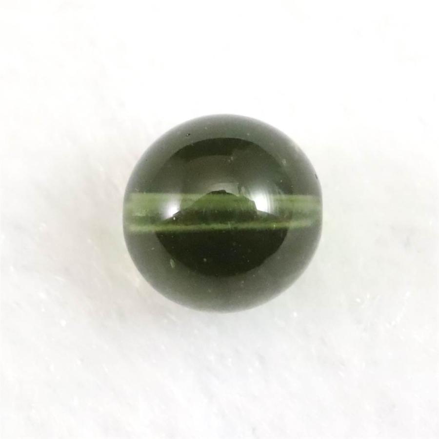 モルダバイトビーズ 8mm （1粒・現物） 鑑別済 3.45ct 【榎本通商