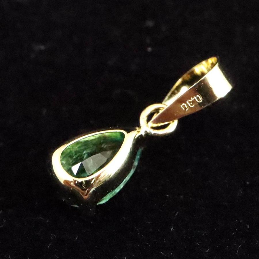 エメラルド 6mmペアシェイプ ペンダントトップ K18YG 0.21g 【榎本通商